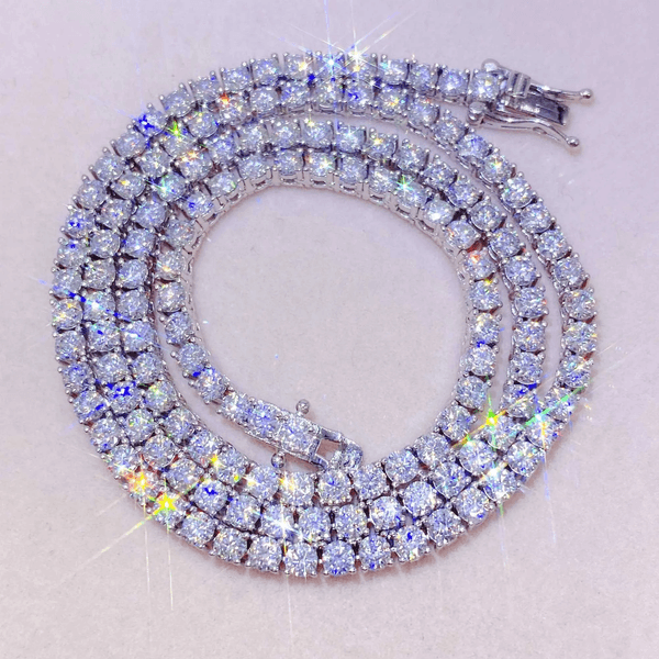 moissanite necklace designer jewelry cuban k chain Iced Out Pass Dia Tester Sterg Sier Necklace Vvs Moissanite chains for men necklaces 4mm