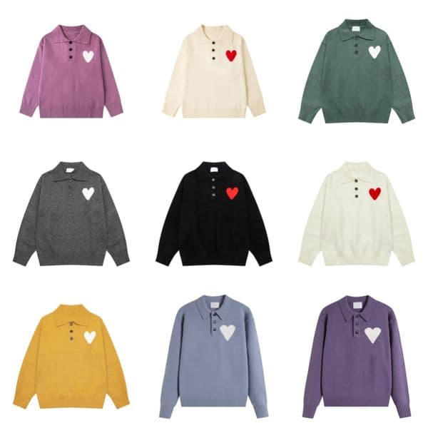 Designer Men's Sweater Fashion Luxury Comfortable Sweater Lapel Collar Print Embroidery Mens Womens Knitwear Breathable Street Casual Loose Sweater