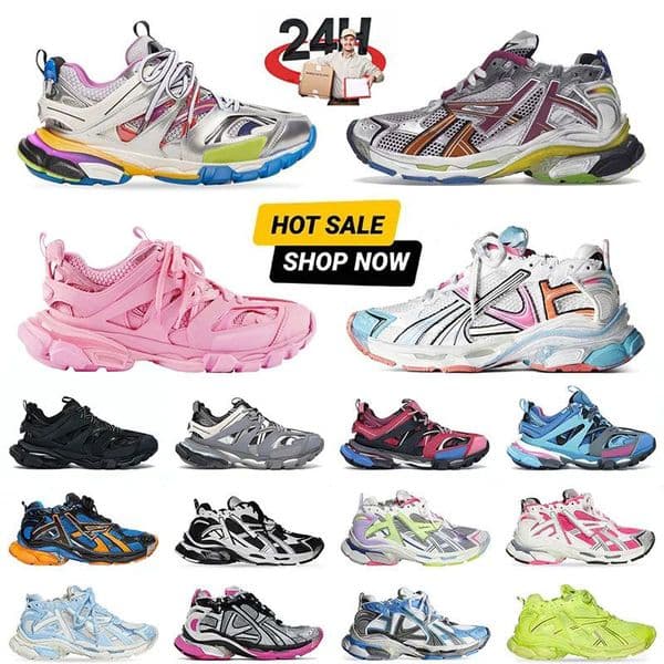 Top Designer Sneakers With Box Track Runners 7.0 7.5 Track 3.0 Brand Platform Triple Black white Multicolor Pink Blue Grey Old Dirty men women trainers Tennis Shoes