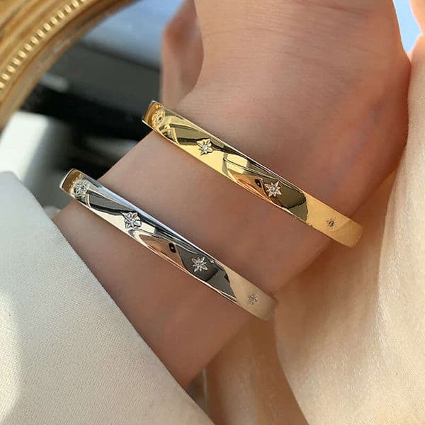 starlight wide bracelet for women niche retro light luxury fashion minimalist style internet celebrity jewelry trendy highend feel