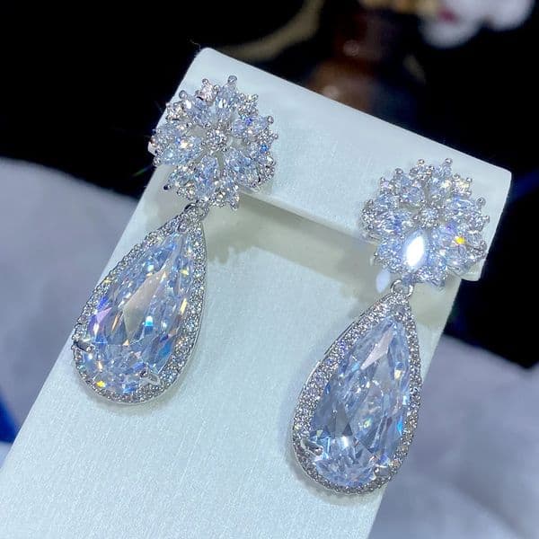 Elegant Cubic Zirconia Drop Earrings for Women Bridal Wedding Jewelry Accessories Classique Boucle Oreille Femme E134 251223