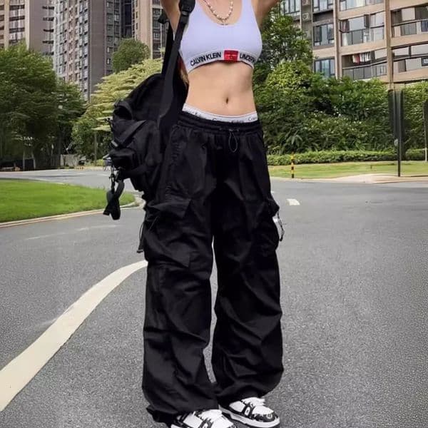 Vintage American Style Loose-Fit Straight-Leg Cargo Pants Sensibility Pocket For Men And Women Summer Y2K Trousers Wide Leg Casu 251222