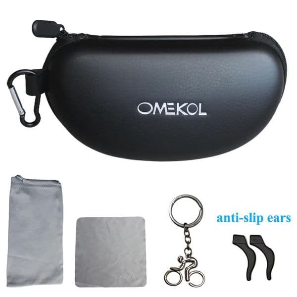 OMEKOL Nice Case Set for Men Women Cycling Glasses Outdoor Sun Sport Sunglasses Box with Bag Cloth 251215
