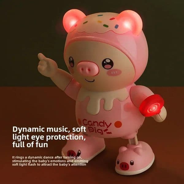 Upgraded Electronic Pets Pig Dancing Toy Doll Electric Lighting Music Twisting Swing Left and Right Walking Cute Pig Smart Doll 251224BJ