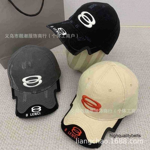 Designer Correct Version New Paris High-Quality Baseball Cap Heavy Craftsmanship Washed Duckbill Cap Notch Sun Hat MMF6