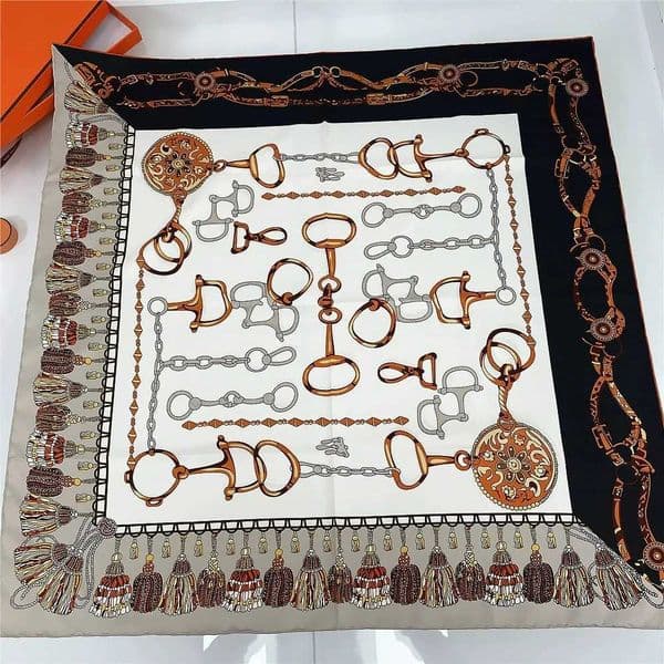 9090CM Manual Hand Rolled Twill Silk Square Scarves for Office Ladies Luxury Printed Bandana and Hijab Y251224