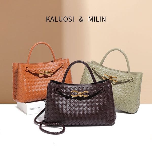 Designer Handbag Light Luxury High-quality Horizontal Women's Bag Fully Handwoven Handheld Tote Bag Commuter Shoulder Crossbody Luxury Bag Bag Small Square Bag