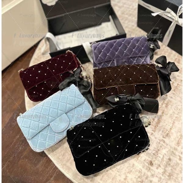 WOC Handle Makeup Bag Box packaging vanity Tweed shoulder bag designer bag Crossbody Bag ladies chain Fashion all-match classic solid color Diamond Lattice Handbags