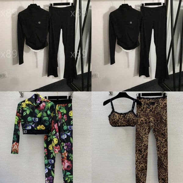 tracksuit women designer Yoga Set Activewear for Woman Zip Up Jacket and Flare Leg Pants Sports fashion Two Piece Workout Gym Running Outfit