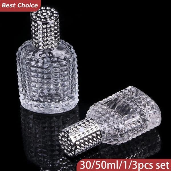 30/50ml Thick Clear Glass Fine Mist Spray Scent Aftershave Perfume Bottle Empty Atomizer Bottle Refillable Empty Atomizer 251213BJ