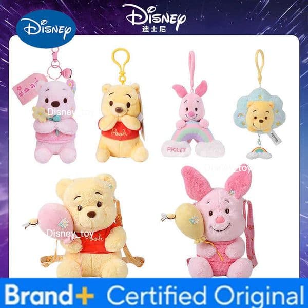 Disney Winnie the Pooh piglet Plush Toy Anime Cartoon Cute Doll keyring Childrens Toy Backpack Pendant Birthday Present H251225