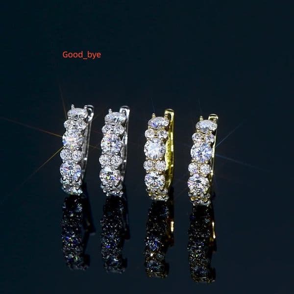 276ct D Color VVS1 Clarity Brilliant Round Cut Moissanite Lab Grown Diamond Earrings 925 Sterling Silver Earrings for Women
