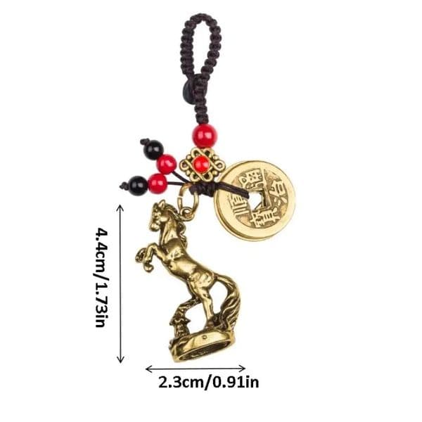 Copper Feng Shui Wealth Key Ring Women Men Bag Charm Jewelry Gift 2026 Year Of Chinese Zodiac Horse Lucky