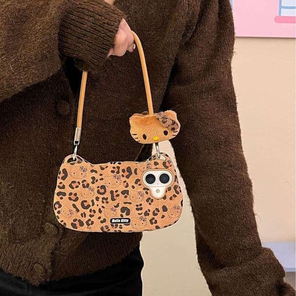 Cartoon Three-Dimensional Leopard KT Cat iPhone14/13 Suitable for Apple 16/15PROMAX Phone Case Anti-Fall Minimalist