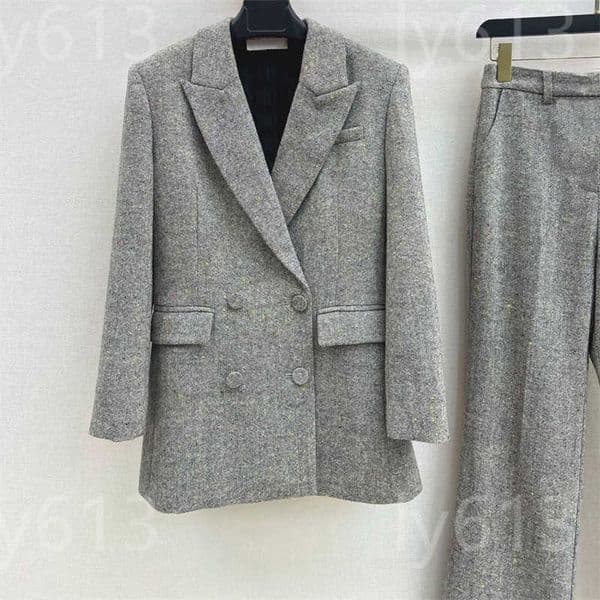 Wool designer blazeres women Double-Breasted Long sleeves blazer Premium Fashion with pockets retro top Daily Outfit