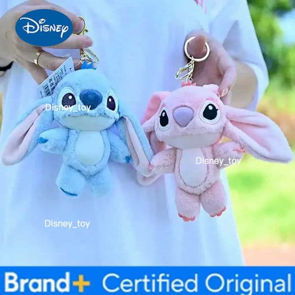 Disney Kawaii Stitch Plush Keychain Toy Lovely Lilo Stitch Doll Angel Plushies Cute Stuffed Bag Pendant Girls Xmas Birthday Gift H251225
