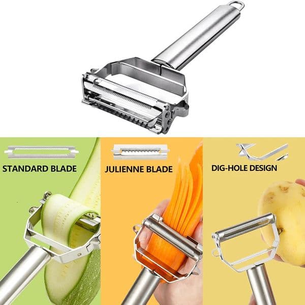 Kitchen Vegetable Peeler Stainless Steel Potato Slicer Korean Carrot Grater Shredder Multifunctional Fruit Veggie Tools 251210