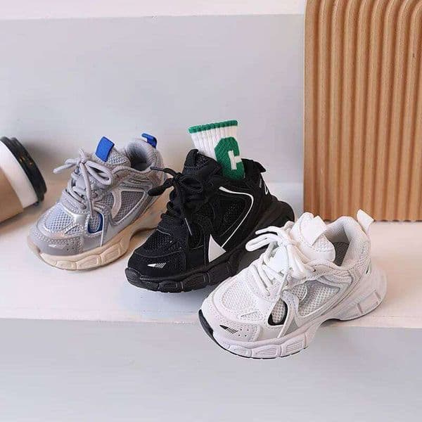 Kids Casual Sports with Thick Soles Boys Girls Fashion Versatile Sneakers 2024 New Children Mesh Breathable Running Shoes C251225