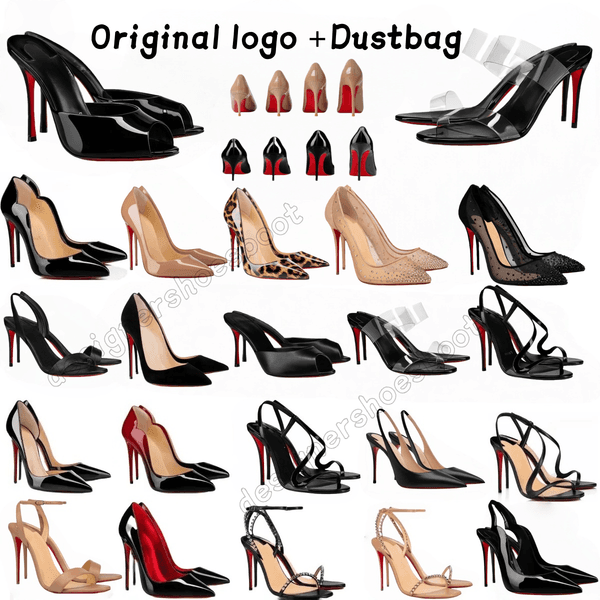 heel Designer High Heel Red Shiny Bottomshoes Women Luxury Pumps Platform Peep-toes Sandals Red Dress Shoes Sexy Pointed Toe Party shoes Wedding shoes 12cm EU35-44