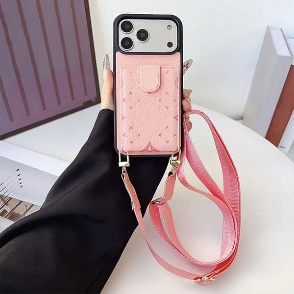 Crossbody Phone Case Designer for iPhone 17 Pro Max 16 ProMax 15 14 12 13 11 16 Plus Case Samsung Galaxy S26 Ultra S25 s24 S23 s22 Case Top Quality Wallet Card Holder Straps