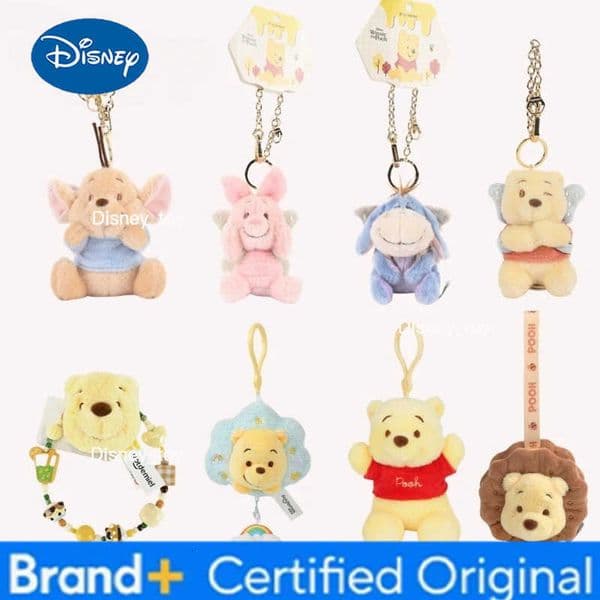 Disney Kawaii Winnie Piglet Eeyore Fairy Series Plush Keychain Pendant Cartoon Bag Pendant Couple Hanging Decoration Gift the Pooh Bear H251225