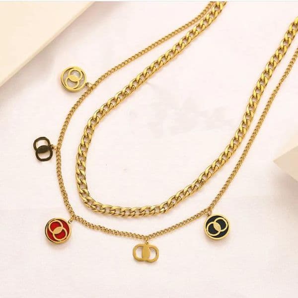 20style Designer Pendants Necklaces High Quality 18K Gold Plated Stainless Steel Initials Choker Pendant Necklace wedding Christm Jewelry Gifts