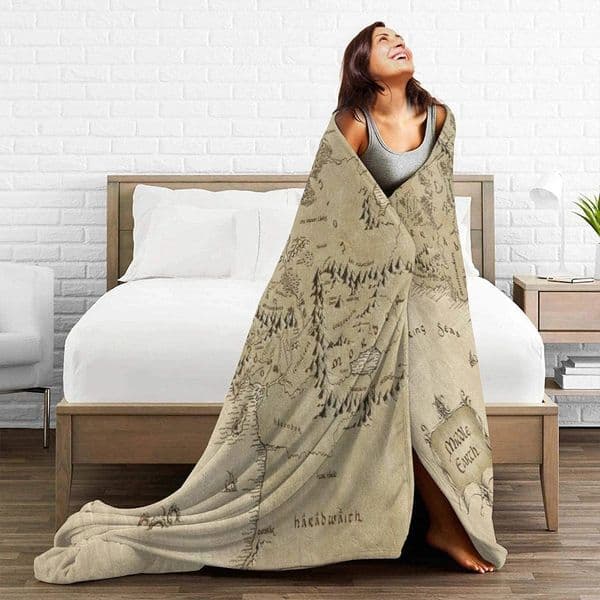 Fade Resistant Middle Earth Map Lord Of Ring Style Blanket Beautiful Will Stand Test Time style 1 251213