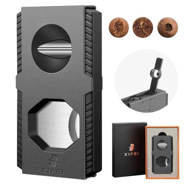 XIFEI Cigar Cutter V-Cut Guillotine 3 in 1 Straight Cut V Cutter with Cigar Punch Stainless Steel Blade Ergonomic Design Secure Y251218