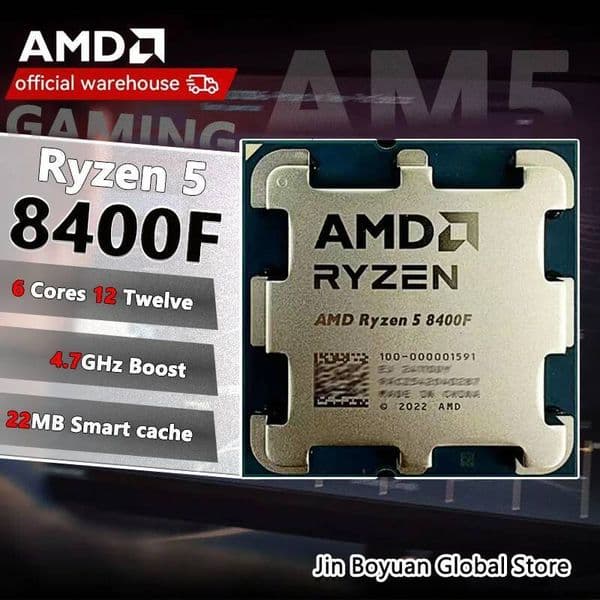 New AMD Ryzen 5 8400F R5 8400F 6-Core 42 GHz Socket AM5 65W but no fan
