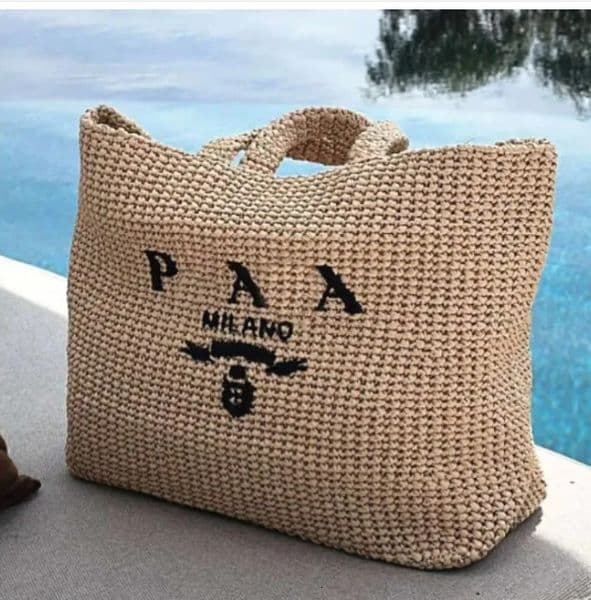 Luxury Designer Eco Friendly Handmade Womens Straw Mesh Raffia Holiday Dress - Inspired Beach Blank Plain Tote Shopping Bag