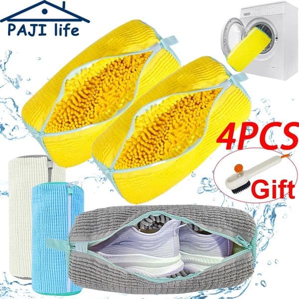 Shoes Washing Bag Laundry Padded Shoe Protector Fluffy Fiber Polyester laundry Wash Machine Washable Organizer 251226