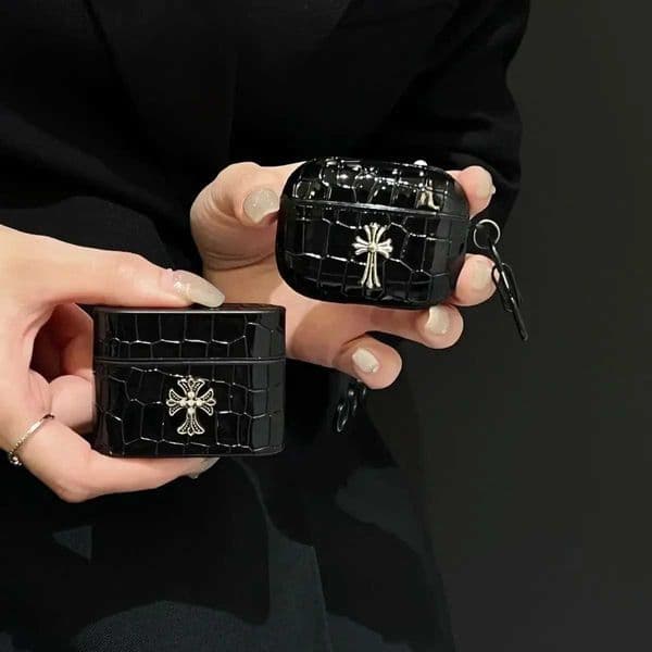 High-end Busines Sle Crocodile Pattern Leather Cross Case For Airpod Air1/2 Airpod Pro1 2 3 4 phone Case with Keychain Y251226