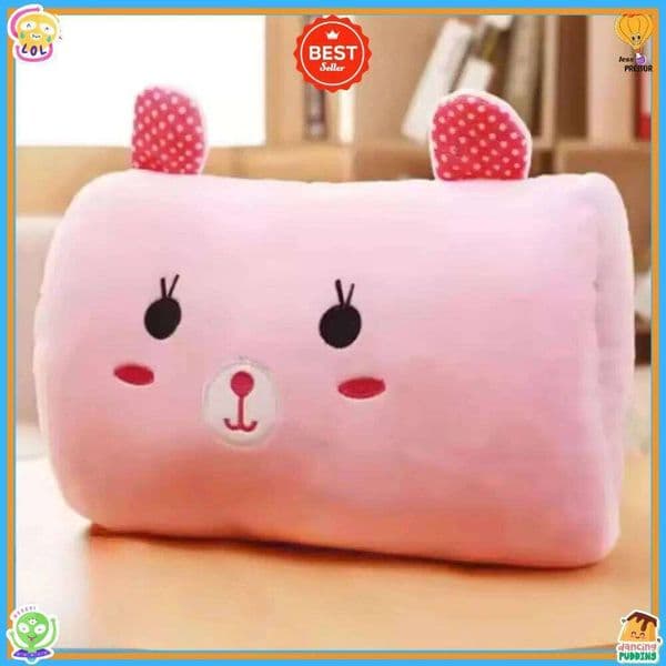 Pink Bear Creative Cushion Gift, Children's Plush , Adult Cartoon Hand-Warming Gloves, Nap 25L1226