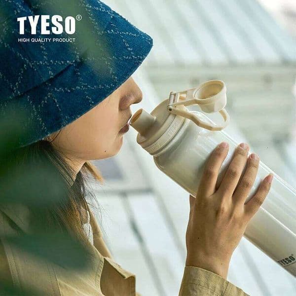 Tyeso Sports Thermos Bottle 8706C Keeps Cold And Hot 600/750/1050/1200ml Outdoor Vacuum Insulated Portable Stainless Steel Cup 25M1226