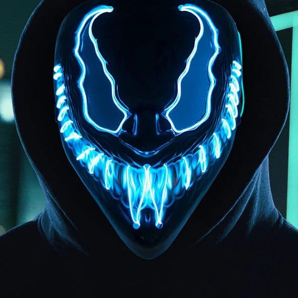 Marvel Venom Mask with Lens Halloween Party Decoration LED Propsfor Toys Cosplay Costume Full Face Glow 251226