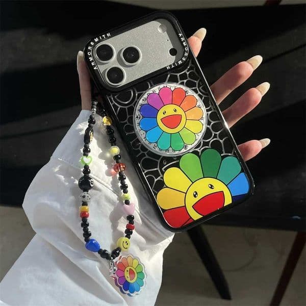 Cartoon Sun Cute Flowers For Stand Phone Case For phone 17 Air 11 12 13 14 15 16 Pro Max Plus 16 Cover