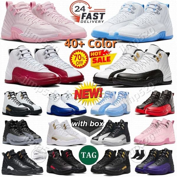 Designer Shoes 12 12s With Box Pearl Pink Flu Game Taxi Orange Black White Cherry Twist University Blue Gold Black Tongue Bloodline Sports Mens Womens Sneakers