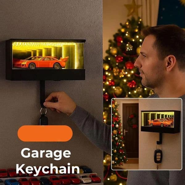Car Garage Key Holder Organizer with LED Light Hanger for Door Apartment Home Office Entryway car not included 251226