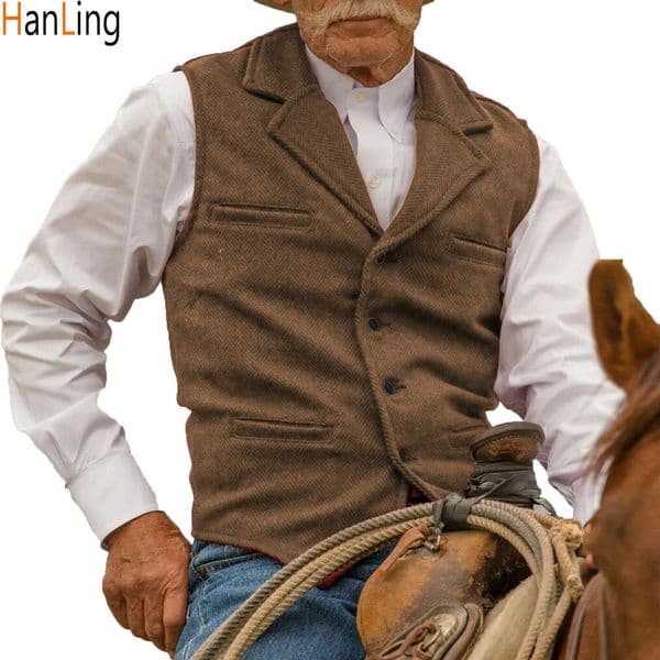 Mens Suit Vest Retro Western Cow Style Wedding Steampunk Waistcoat 251223
