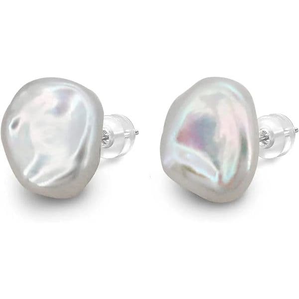 Dainashi 7-8mm Baroque Freshwater Pearl Earrings S925 Sterling Silver Keshi Pearl Stud Earrings for Women Jewelry Gift 251224