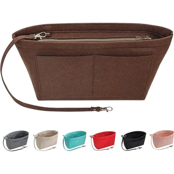 Soft Felt Insert Bag Multipocket Large Capacity Women Useful Bag Handbag Rectangular Foldable Cosmetic Bags Beach Holiday 251224