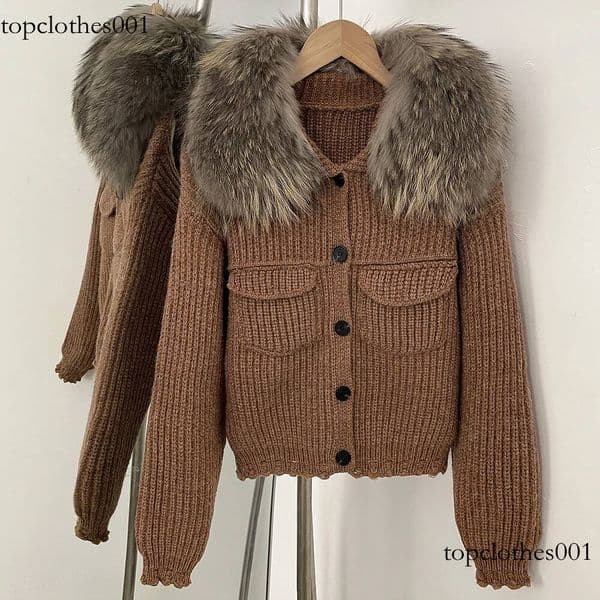 Cropped Lady Sweater Women Real Fur Pullovers Trends 2025 Cardigan Femmes Blouse Autumn New Women's Clothing