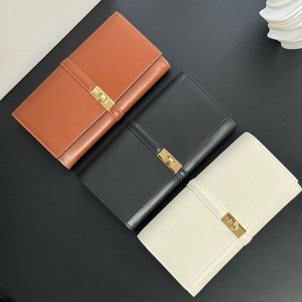 White Leather Long Wallet Clutch Card Holder Clutch Pouch Card Holder Case Designer Wallet