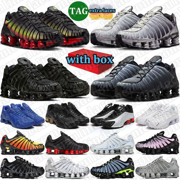 with box men women running shoes r4 tl durable trainers mens athletic sports sneakers outdoor jogging walking black Metallic Silver White Blue Tint