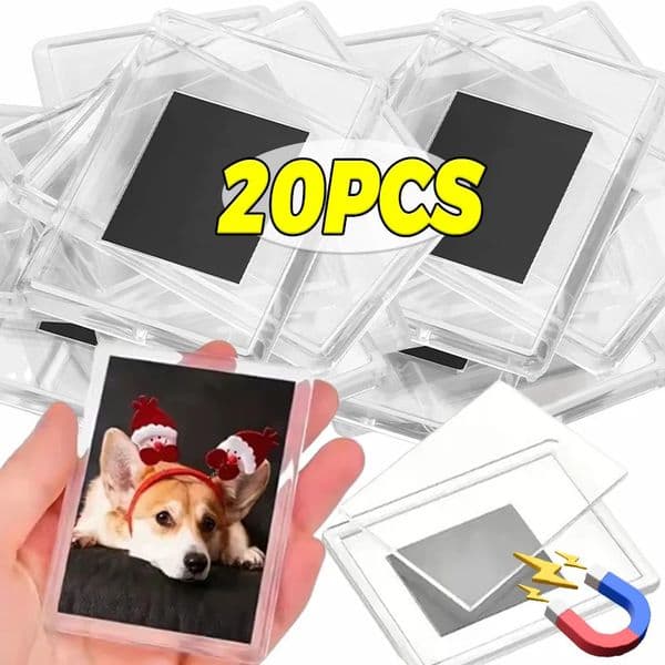 Transparent Magnet Poes Holders Acrylic Refrigerator Magnetic Display Holder Clear Magnet Po Frames Picture Insert Holders 251225BJ