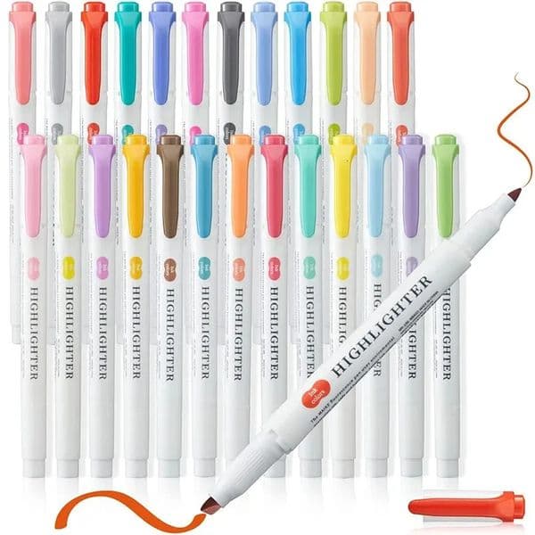 5/15/25 Pcs/Set Double Headed Highlighter Pens Graffiti Markers Highlighters Art Colored Sketching Markers Kawaii Stationery 251223