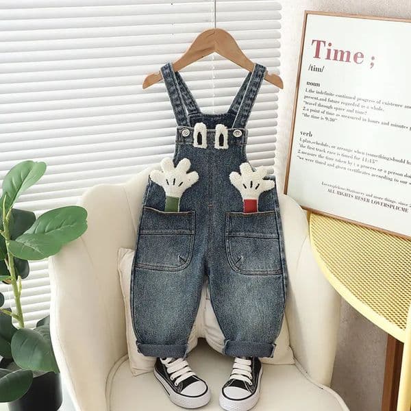 Spring Autumn Children Clothes Baby Boys Girls Cartoon Denim Pants Overalls Infant Outfit Kids Fashion Toddler Casual 0-5 Years 251223BJ