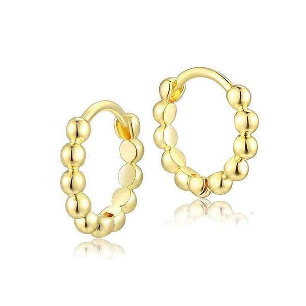 Huitan Korean Fashion Small Hoop Gold Color Temperament Women's Ear Accessories Versatile Earrings Hot Trendy Jewelry
