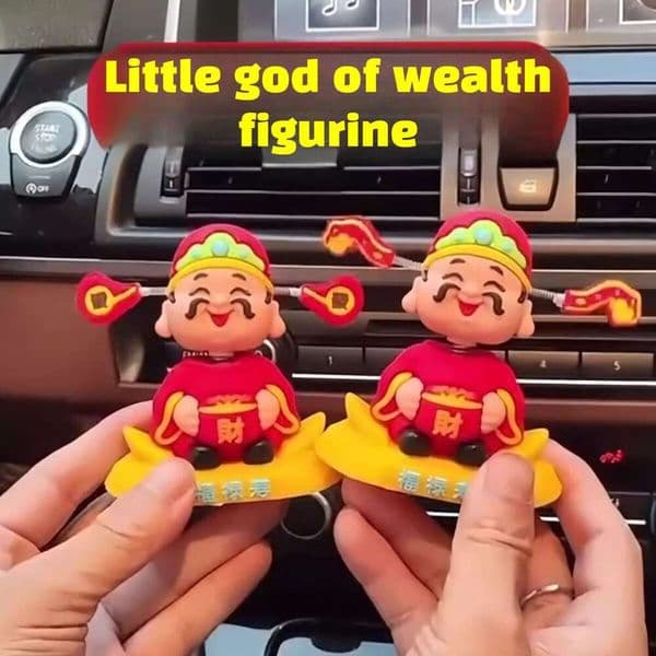 2025 New Chinese Style Little Interior Dashboard Decoration Shaking Head God of Wealth Car Ornament Cartoon