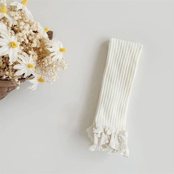 w942 Baby girl pants for spring and autumn cute lace leggings children aged 17 super elastic legs